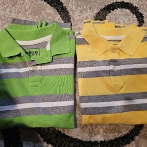 Kids Striped Polo Shirt - Green and Yellow